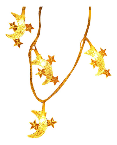 Cadena De Luces Moon Star Que Funciona Con Pilas, 15 Led, 50