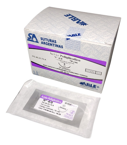 Vicryl Pga 4/0 -ag De 25mm 1/2 Círc Redondo De 70cm X 24 Un.