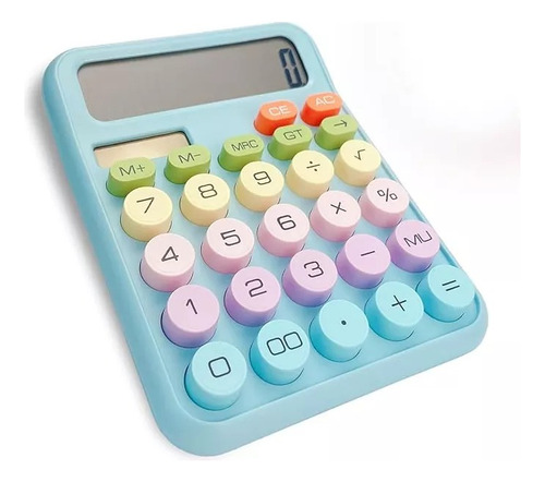 Calculadora Kawaii Teclas Grandes Escolar Comercio Celeste