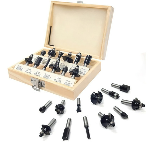 Imagen 1 de 10 de Set De Fresas Tupi Router Rebajador 12u Dewalt Makita Kwd