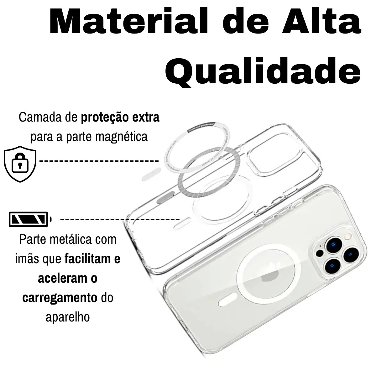 Funda transparente Capinha Magsafe para iPhone 13 Pro