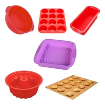 Comprar Set Kit Reposteria Completo De Moldes Silicona Antiadherente Apto Horno Microondas Freezer Airfryer Tortera Muffins Magdalenas Budinera Molde Pan Flanera Lamina Placa Molde Budin Levys Bazar