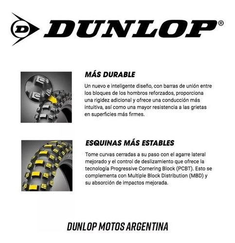 Imagen 4 de 5 de Cubierta Motocross Dunlop Mx33 80/100-21 51m Mx33f Wt