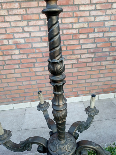 Araña De 6 Luces Estilo Renacimiento Italiano En Madera (Usado)