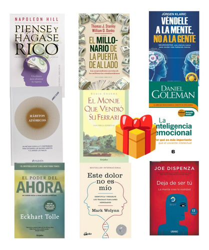 Kit De 9 Libros Poder+hábitos+este+monje+vendele+ser+emocion