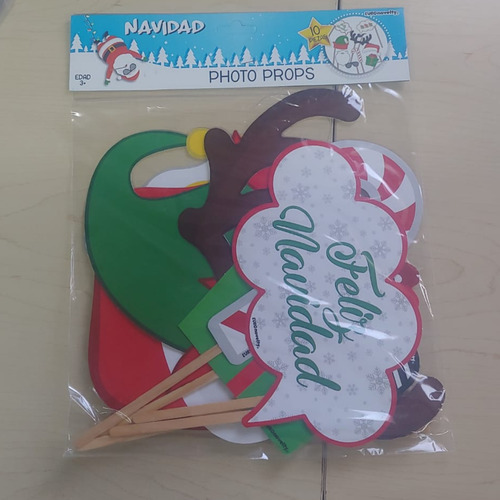 10 Photo Props Decoracion Figuras Variadas Fiestas Navideñas