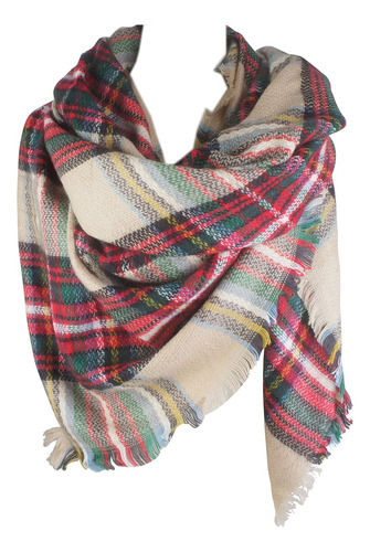 Otono Invierno Bufanda Mujer Clasico Tartan Tassel...
