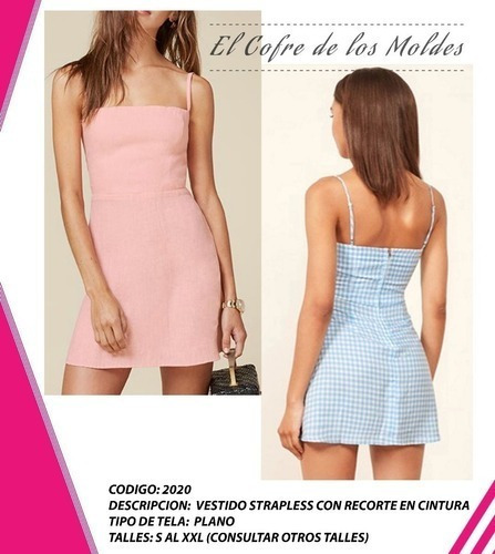 Molde  Vestido Evase Recorte Cintura Pack 5 Talles!