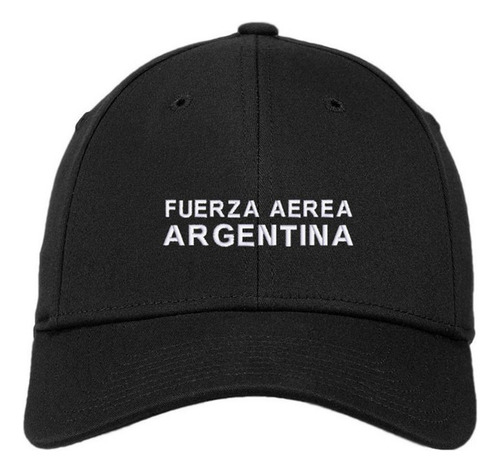 Gorra Gorro 4 Bordados Fuerza Aerea Argentina Texto Faa Negro Ajustable
