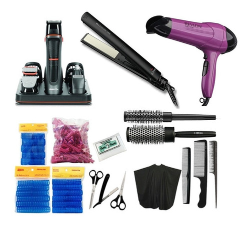 Planchita De Pelo Gama + Máquina + Secador + Accesorios Kit