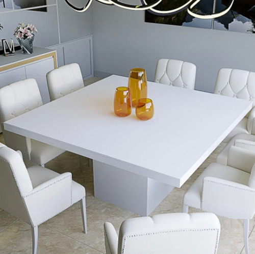 Mesa Comedor Laqueada Minimalista Madera Moderna 150cmx150cm