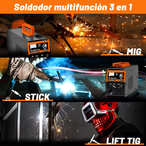 Soldadora Inversora Portatil Mma/mig/tig 3 En 1 Inverter