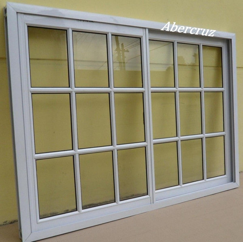 Ventana Modena Aluminio Blanco 240x200 Vidrio Repartido 5mm 