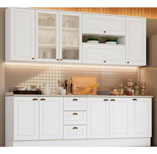 Cozinha Completa Americana 10 Peças 4 Aéreos + 3 Balcões