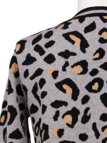 Sueter Abierto Tejido De Punto, Animal Print, Estrech.