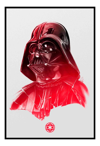 Cuadro Poster Premium 33x48cm Darth Vader Rojo Arte