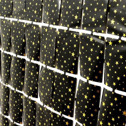 Imagen 3 de 4 de Cortina Metalizada Panel De Espejos Con Estrellas 2 X 1mts