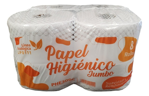 Papel Higienico Blanco 300 X8 Un Jumbo Liviana Linea Naranja