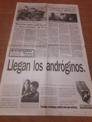 Tapa Diario Nación 15 2 1992 Salta Colera Tucuman Inundacion (Usado)