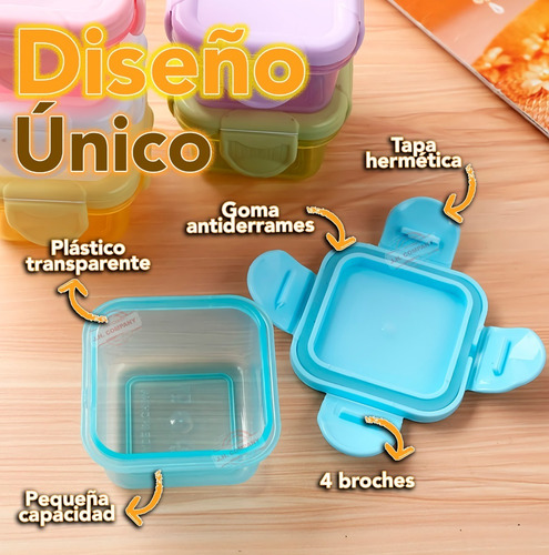 4 Pcs Mini Topper Recipiente Hermetico Cocina 10742 Color Multicolor