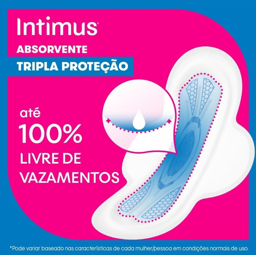Intimus Absorvente Tripla Proteção Seca C/aba 16un. Kit 2pac