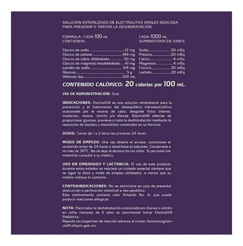 Suero Rehidratante Electrolit Sabor Uva 18 Pzs De 625 Ml C/u