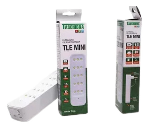 Mini Luminaria Luz De Emergencia Led Tle Mini Taschibra Branco
