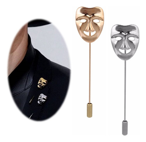 2 Broches Moda Para Hombre Mujer Pin Solapa Mascara Feliz