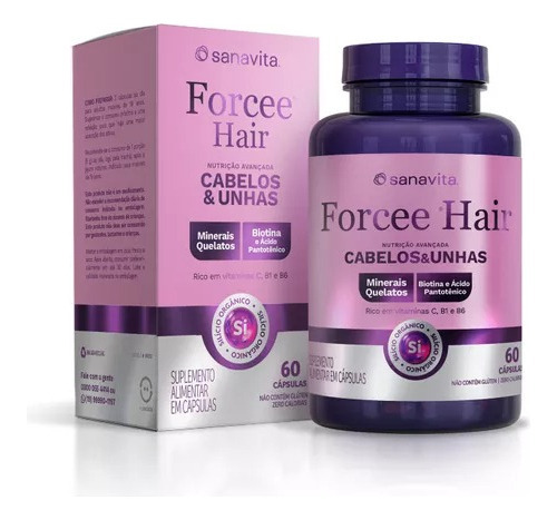 Forcee Hair Sanavita - Pote Com 60 Cápsulas Sabor Sem Sabor