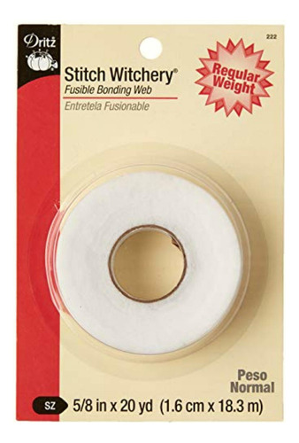 Dritz 222 Stitch Witchery, Peso Regular, 5/8 Pulgadas X 20