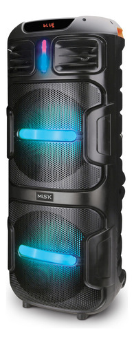 Sistema De Sonido Misik 2x12 - Luces Led - 45,000 W - Tws Negro