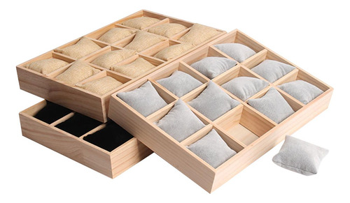 Reloj Organizador Bandeja Caja De Exhibición Arpillera