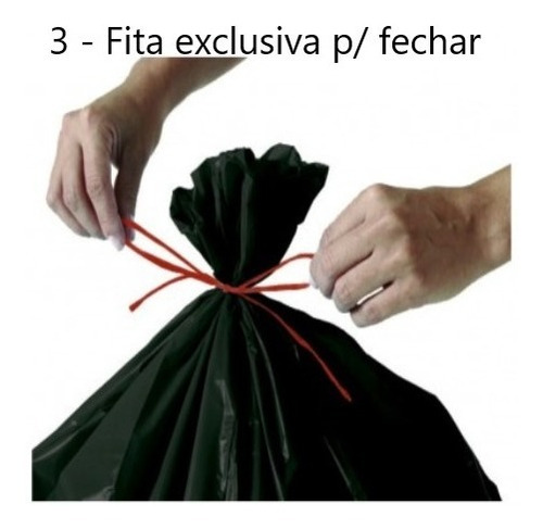 Saco de Lixo Reciclado Super Forte 100 Litros Dover Roll com 15 unidades