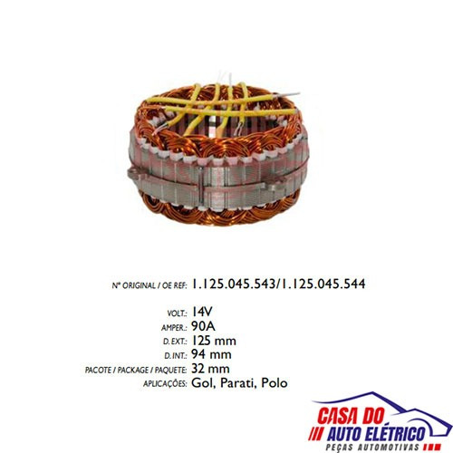 Estator Alternador Gol Polo-sistema Bosch 090 Amperes 