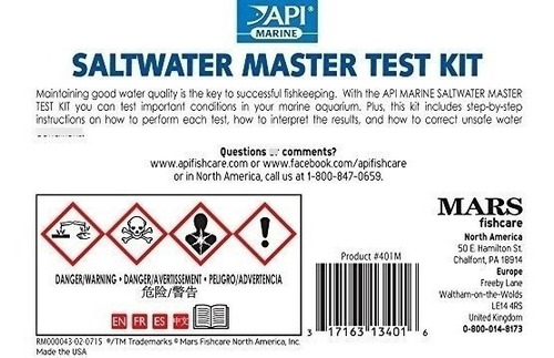 Imagen 2 de 6 de Api Saltwater Master Test Kit