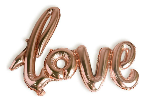 Balão Inflável Metalizado Rose Gold Para Festas Love