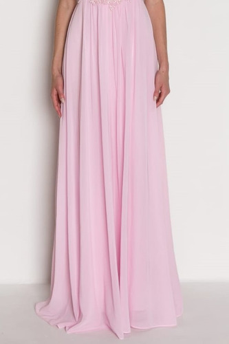 Imagem 4 de 8 de Vestido Madrinha Festa Casamento Longo Rosa Claro