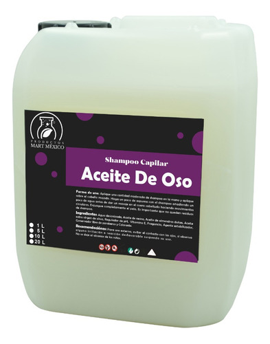 Shampoo De Aceite De Oso 10 Litros