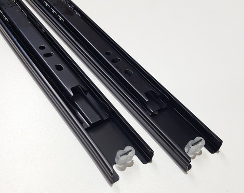 Imagen 2 de 4 de Corredera Telescopica 50cm 20kg 10 Pares Guia Cajon Negra