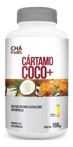 Óleo De Cartamo+ Óleo De Coco 1000mg- 120 Cápsulas -chá Mais