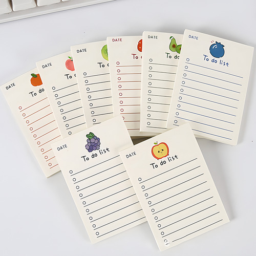 Korean Bear Fruit Non-sticky Notes Lined Memopads