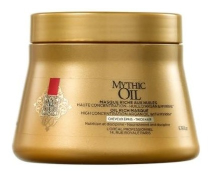 Máscara Mythic Oil Brillo Y Nutricion 200 Ml Loreal Pro