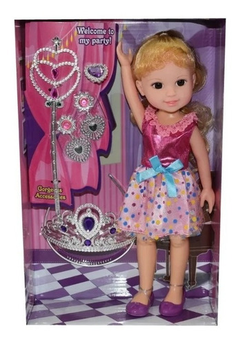 Muñeca 32 cm con accesorios de cocina y limpieza, marca Jelena, para niñas a partir de 3 años