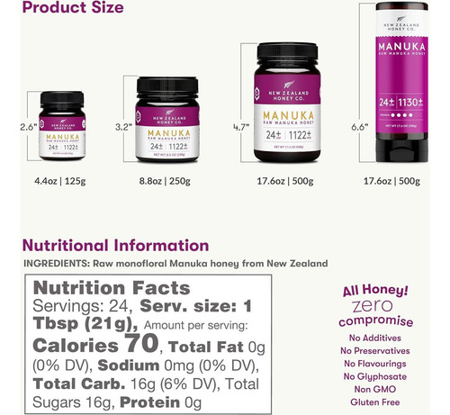 Miel Pura De Manuka Umf 24+ New Zealand Honey Co. 500g