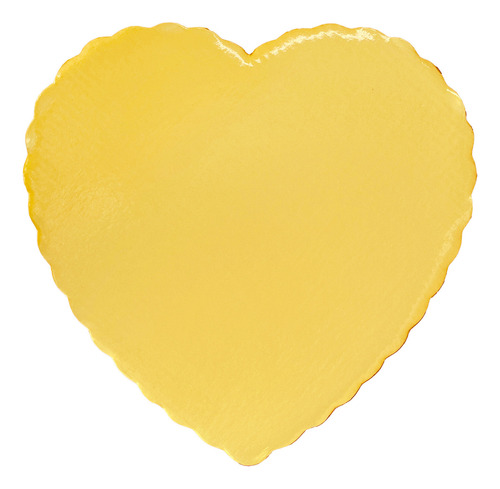 8 Pzas Base Pastelera De Cartón Corazón 42 Cm Dorada / Oro Color Dorado