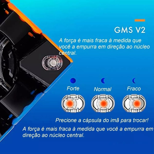 Cubo Mágico 3x3x3 Gan 356 X S Magnético Profissional Gans