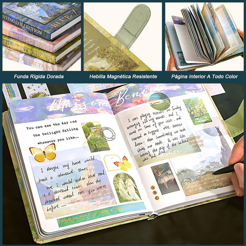 Y Journal Scrapbook Vintage Libreta Y Pegatina Stickers Y