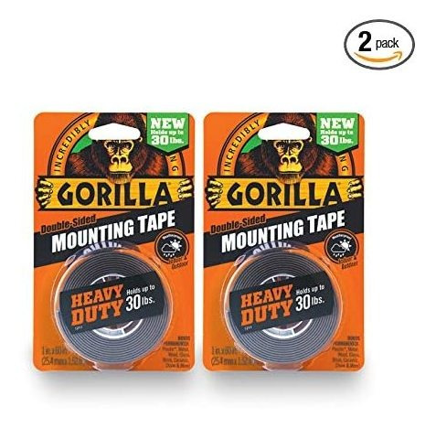 Gorila Heavy Duty Cinta De Doble Cara, 1  X 60  , Negro, (pa