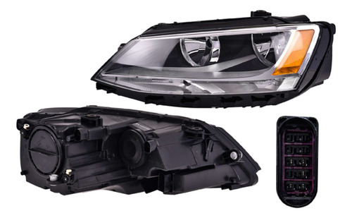 Faro P/1 Foco Vw Jetta Bicentenario Izq 2014 2015 2016 Depo