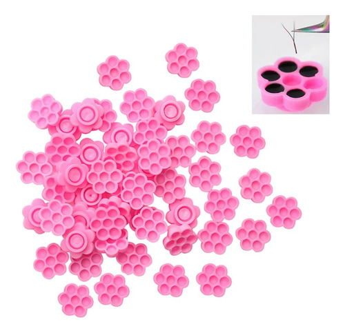 100 Unidades De Extensão De Cílios Pink Flower Glue Delay Cu